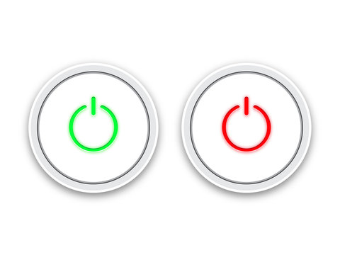 Icon On And Off Toggle Switch Button. Vector Illustration.