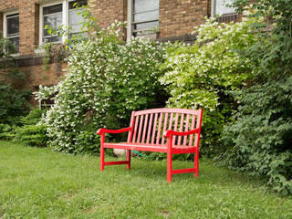 Fototapeta premium Red bench