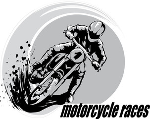 Motorcyclist in races