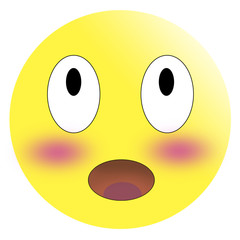 Embarrassed emoticon with flushed red cheeks