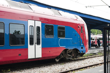 Fototapeta premium Photographing the train