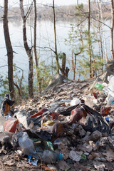 Garbage pollution near the river