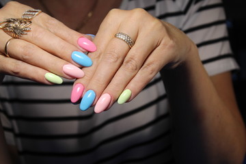 Fototapeta premium glamorous multicolored manicure