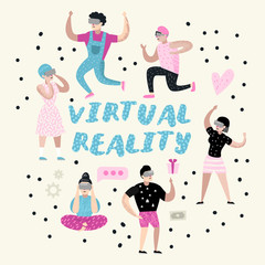 Cartoons Wearing Virtual Reality Glasses