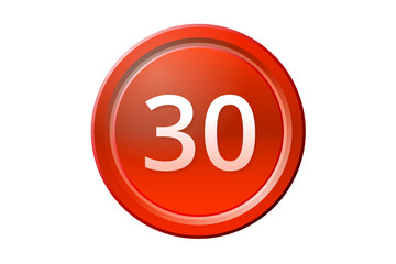 thirty number 30 red button