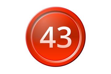 forty-three number 43 red button