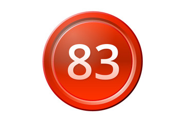 eighty-three number 83 red button