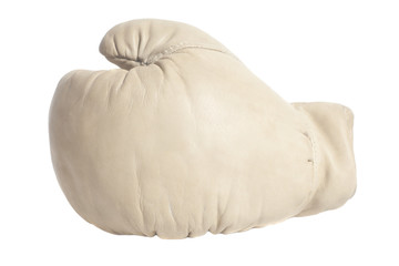 Single white boxing glove