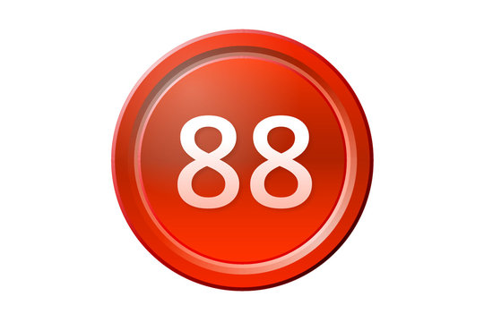 eighty-eight number 88 red button