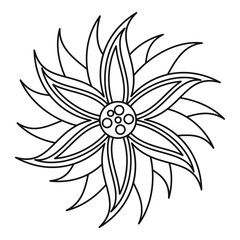 Flower icon in outline style isolated on white background vector illustration