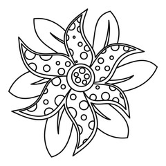 Flower icon in outline style isolated on white background vector illustration