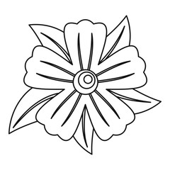 Flower icon in outline style isolated on white background vector illustration