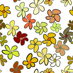 Seamless decorative hand drawn flower art illustrations. Concept, drawing, creative & template.