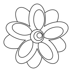 Flower icon in outline style isolated on white background vector illustration
