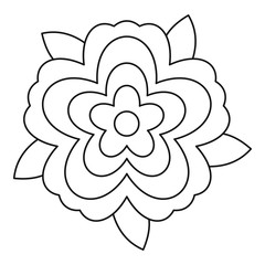 Flower icon in outline style isolated on white background vector illustration