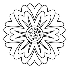 Flower icon in outline style isolated on white background vector illustration
