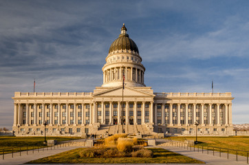 Capitol of Utah, frontal view of the capitol of the state of Utah in Salt Lake CIty. United States.