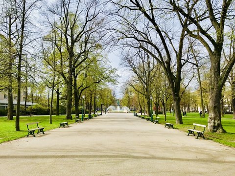 Romantischer Park in Colmar