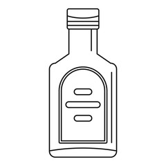 Bottle of whiskey icon in outline style isolated on white background vector illustration