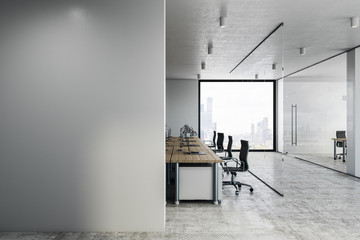 White coworking office with copyspace
