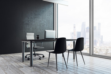 Fototapeta premium Side view of contemporary office