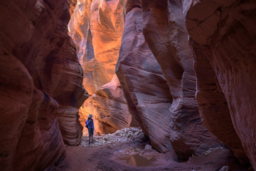 Hiking in Buckskin Gulch