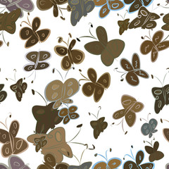 Seamless abstract butterfly illustrations background. Surface, wallpaper, texture & underwater.