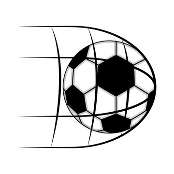 Soccer ball on a net icon