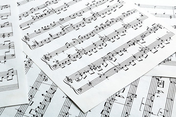 musical notes on white paper
