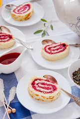 Jam roll strawberry, Raspberry Swiss Roll, Teatime with Cake roll