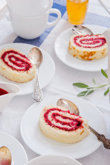 Jam roll strawberry, Raspberry Swiss Roll, Teatime with Cake roll