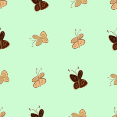 Seamless abstract butterfly illustrations background. Art, shape, underwater & sketch.