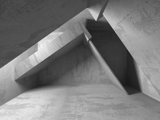 Concrete architecture background. Abstract empty dark room