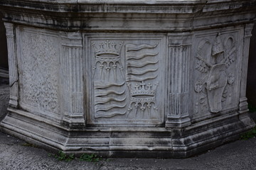 Rome, 17 May 2018, Reportage from S. Angel Castle. External and internal. Courtyard of the well. Details