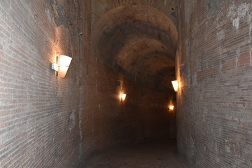 Rome, 17 May 2018, Reportage from S. Angel Castle. External and internal. Tunnel of the helical ramp