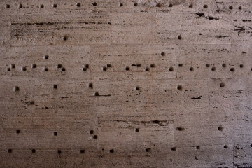 Rome, 17 May 2018, Reportage from S. Angel Castle. External and internal. Wall detail of the helical ramp.