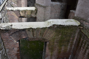 Rome, 17 May 2018, Reportage from S. Angel Castle. External and internal. Archaeological remains in...