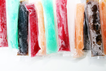 Colorful frozen fruit bar ice pops