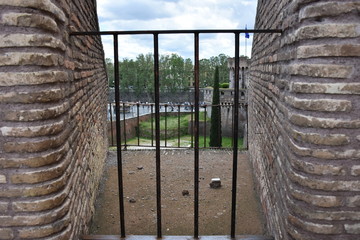 Rome, 17 May 2018, Reportage from S. Angel Castle. External and internal. Details of the walls.