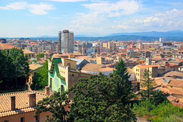 Fototapeta na wymiar View of beautiful old town of Girona, Catalonia, Spain.
