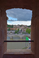 Rome, 17 May 2018, Reportage from S. Angel Castle. External and internal. Panoramic view of Rome