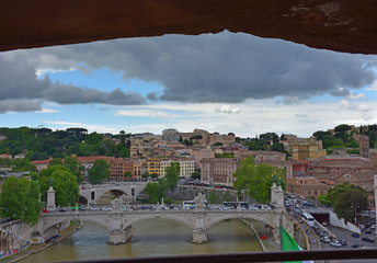 Rome, 17 May 2018, Reportage from S. Angel Castle. External and internal. Panoramic view of Rome