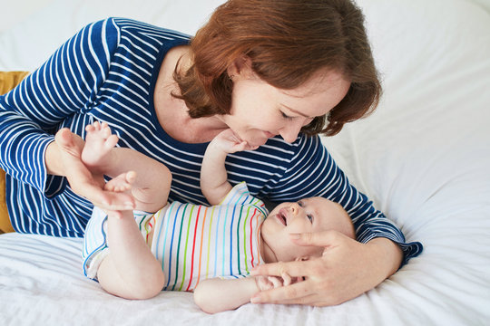 Mother and child in nursery