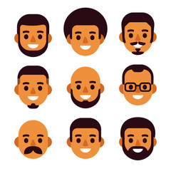 Black man avatar set