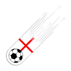Soccer ball with the flag of England