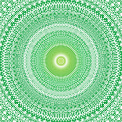 Mandala in green colors. Circular openwork graceful ornament. Vector graphics.