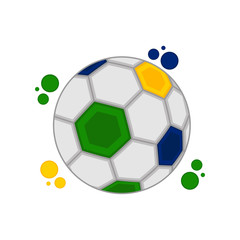 Soccer ball with the colors of Brazil