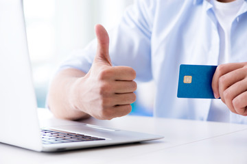 Concept on online payments with credit card