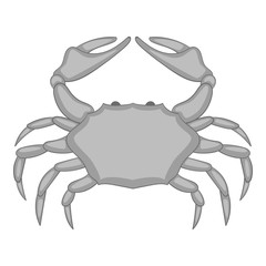 Crab icon in monochrome style isolated on white background vector illustration