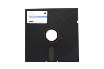 5,25" Floppy disk isolated on white background.